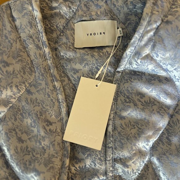 Priory Baby Blue Floral Quilted Jacket Size S/M - Picture 11 of 11